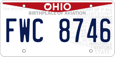 OH license plate FWC8746