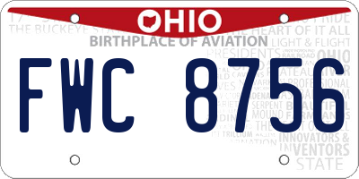 OH license plate FWC8756
