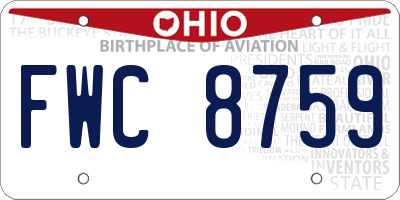 OH license plate FWC8759