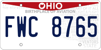 OH license plate FWC8765