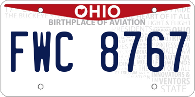 OH license plate FWC8767