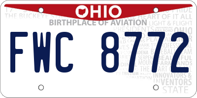 OH license plate FWC8772