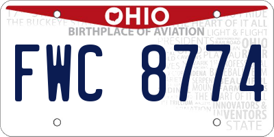 OH license plate FWC8774