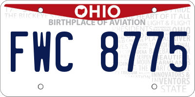 OH license plate FWC8775