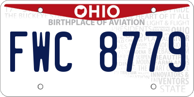 OH license plate FWC8779