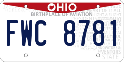 OH license plate FWC8781