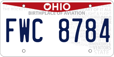 OH license plate FWC8784