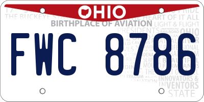 OH license plate FWC8786