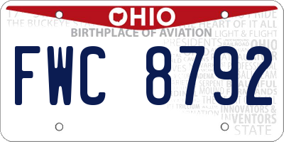 OH license plate FWC8792