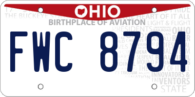 OH license plate FWC8794