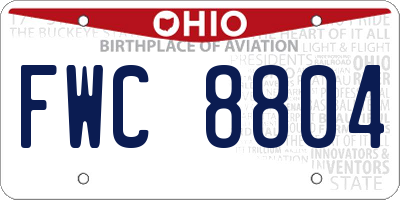 OH license plate FWC8804