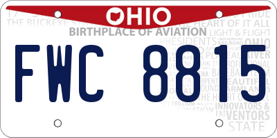 OH license plate FWC8815