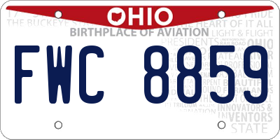 OH license plate FWC8859