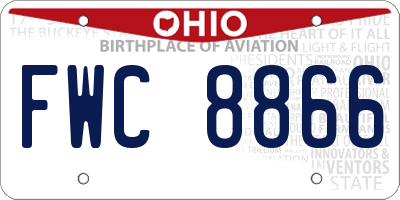 OH license plate FWC8866