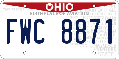 OH license plate FWC8871