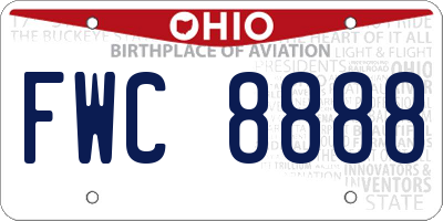 OH license plate FWC8888