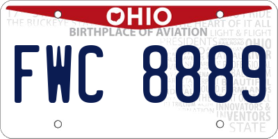 OH license plate FWC8889