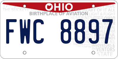 OH license plate FWC8897
