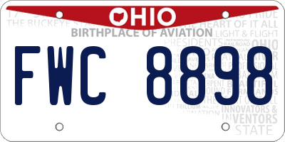 OH license plate FWC8898