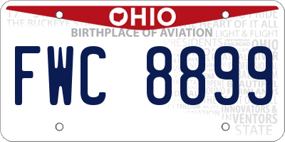 OH license plate FWC8899