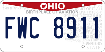 OH license plate FWC8911