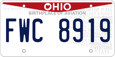 OH license plate FWC8919