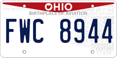 OH license plate FWC8944