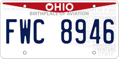 OH license plate FWC8946