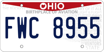 OH license plate FWC8955