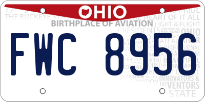 OH license plate FWC8956