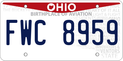 OH license plate FWC8959