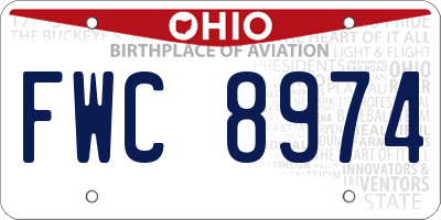 OH license plate FWC8974