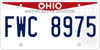 OH license plate FWC8975