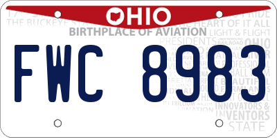 OH license plate FWC8983