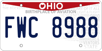 OH license plate FWC8988