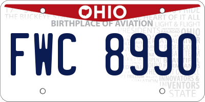 OH license plate FWC8990