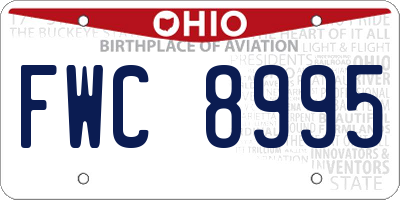 OH license plate FWC8995