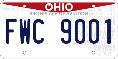 OH license plate FWC9001