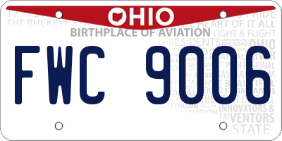 OH license plate FWC9006