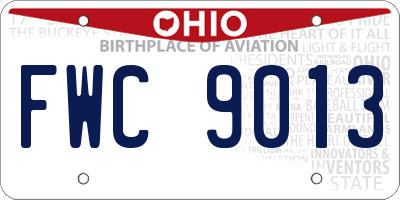 OH license plate FWC9013