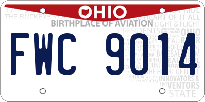 OH license plate FWC9014