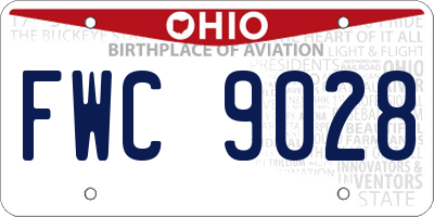 OH license plate FWC9028