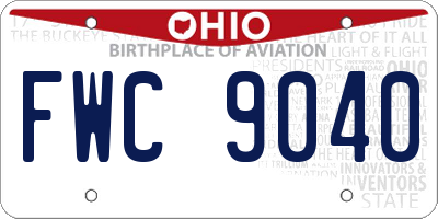 OH license plate FWC9040