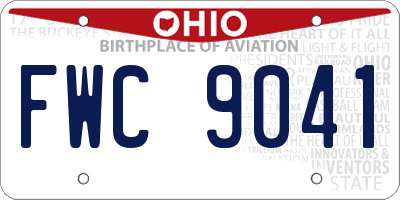 OH license plate FWC9041