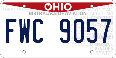 OH license plate FWC9057