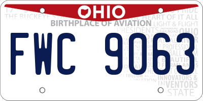 OH license plate FWC9063