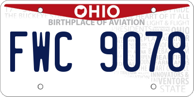 OH license plate FWC9078