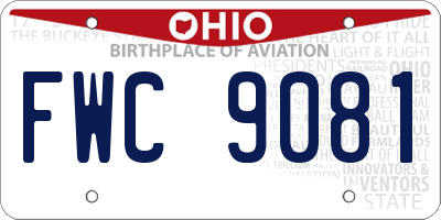 OH license plate FWC9081