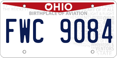 OH license plate FWC9084