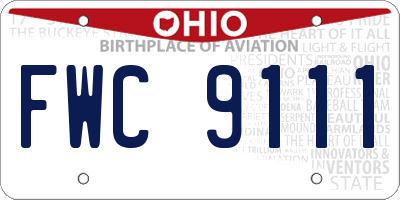 OH license plate FWC9111